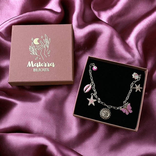 Collier à breloques Pink Aura