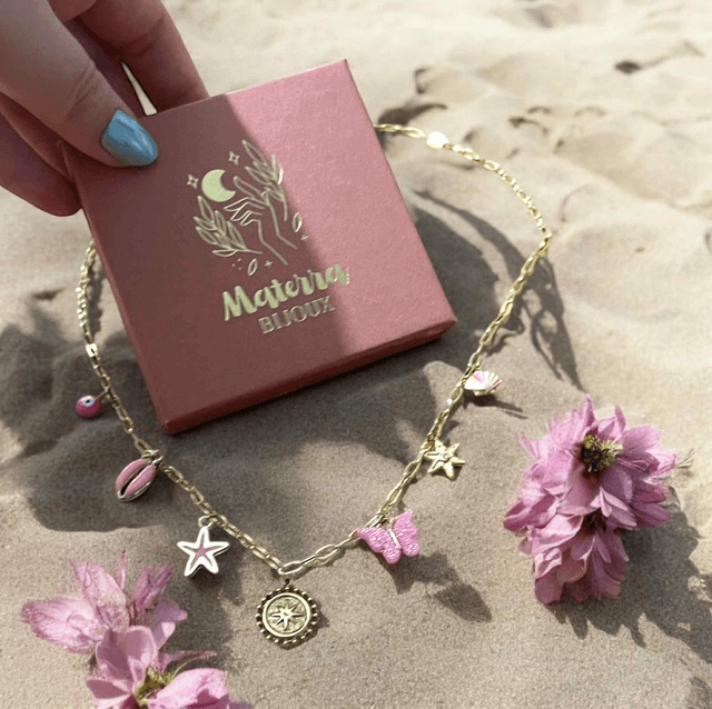 Collier à breloques Pink Aura