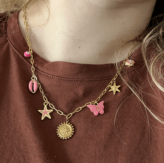 Collier à breloques Pink Aura