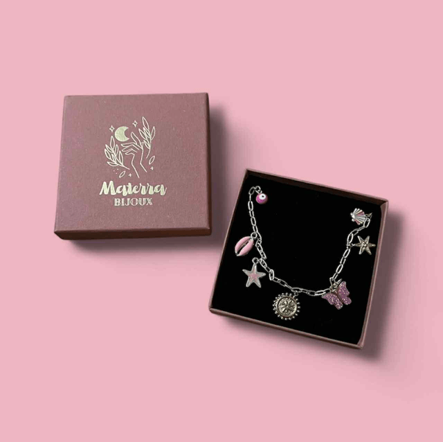 Collier à breloques Pink Aura